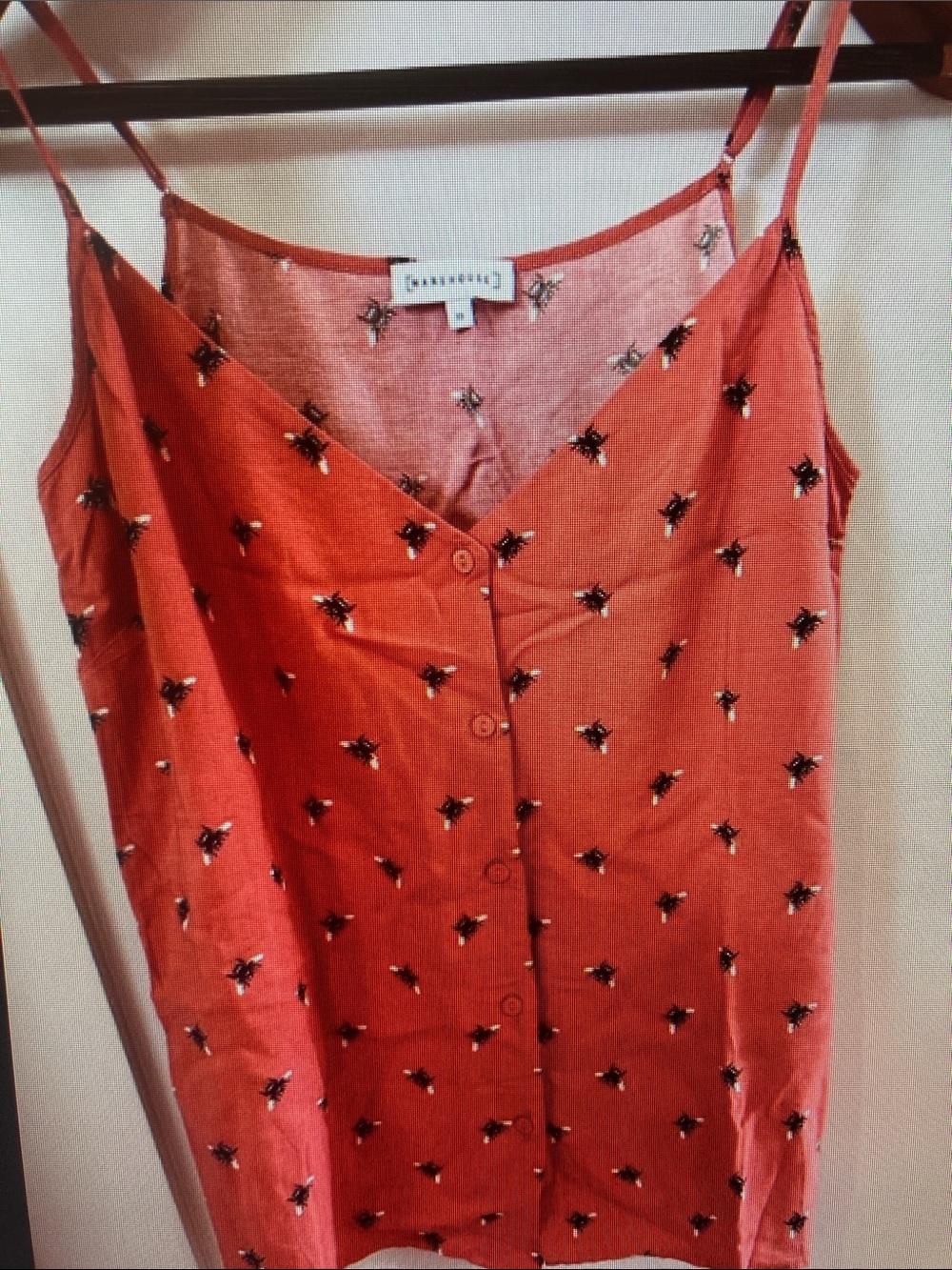 Warehouse Dusty Rose Bee-Print Top